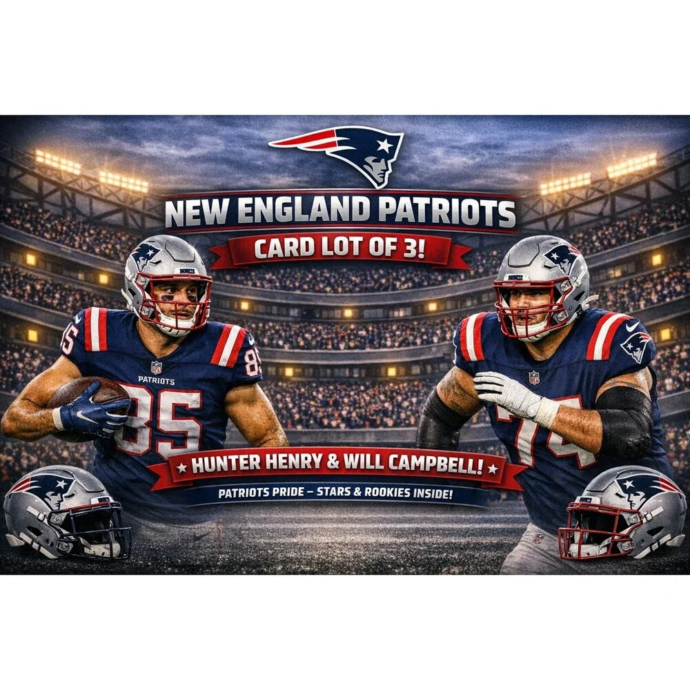 New England Patriots Card Lot of 3 – Hunter Henry & Will Campbell – NFL Football